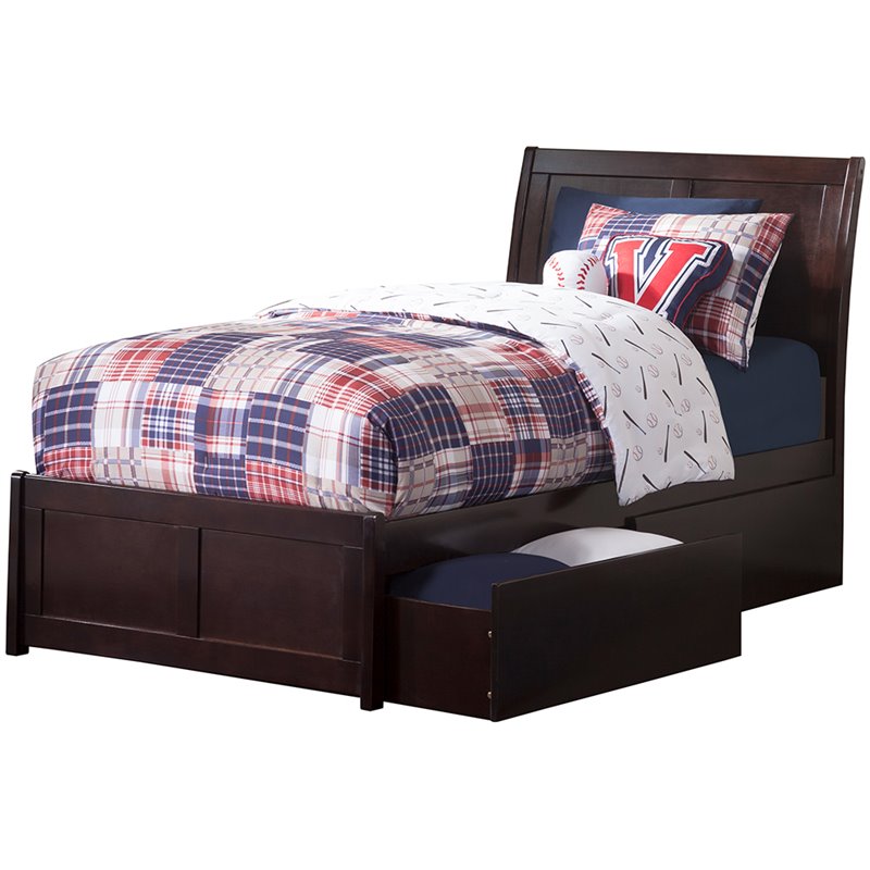 AFI Portland Twin Storage Sleigh Bed in Espresso Cymax Business