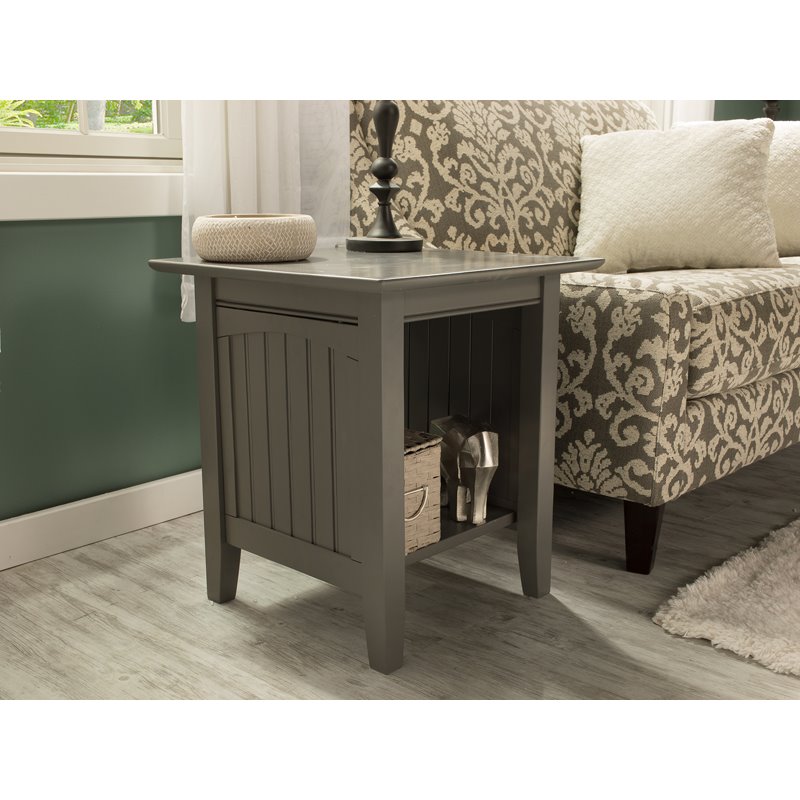 Nantucket 2 Piece Coffee Table and End Table Set in Grey 684357126059