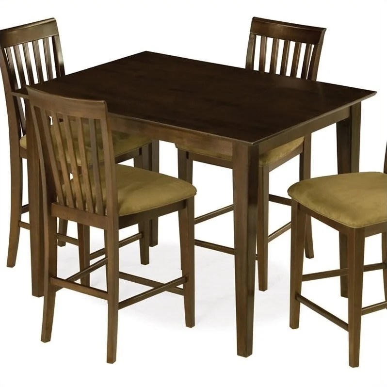 Atlantic Furniture Shaker Counter Height Pub Dining Table in Antique