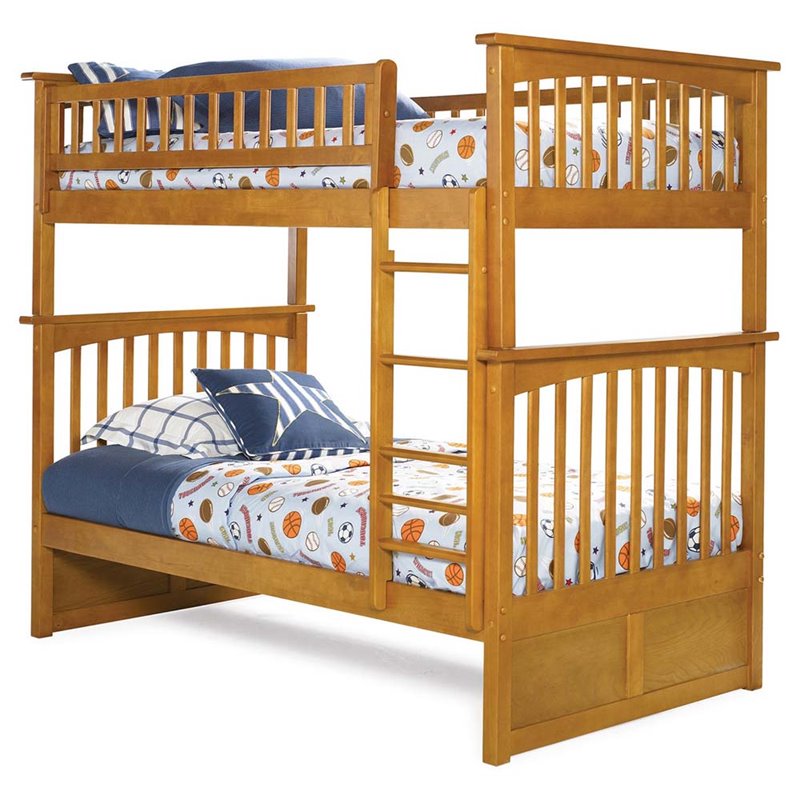 Atlantic Furniture Columbia Bunk Bed Atlantic Furniture Columbia Twin Over Twin Bunk Bed in Caramel Latte