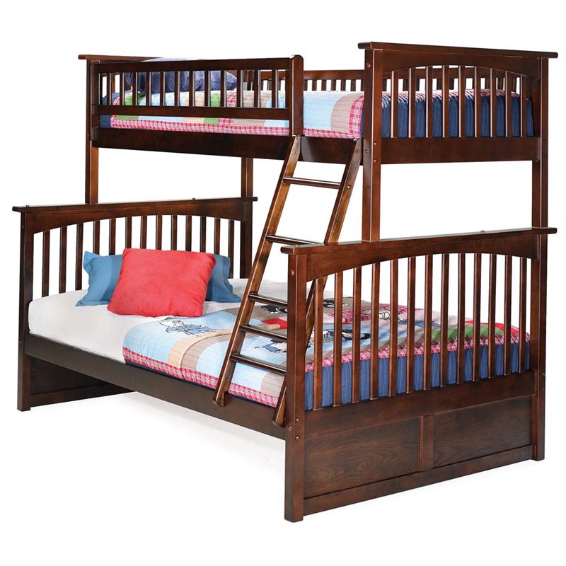 Atlantic Furniture Columbia Twin Over Full Bunk Bed in Walnut AB55204