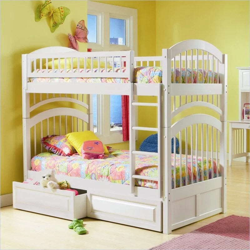 Windsor Bunk Bed Twin Over Twin in White AB57102
