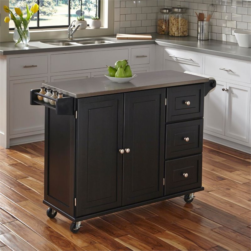 Home Styles Liberty Kitchen Cart wtih Stainless Steel Top