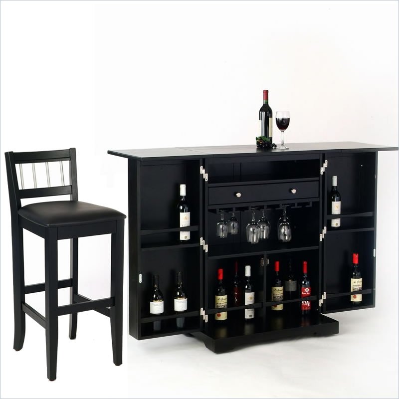 Styles Furniture Steamer Black Folding Set Home Bar eBay