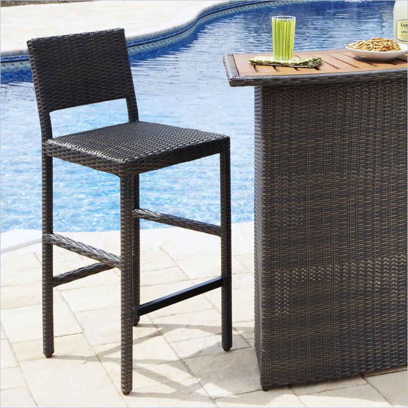 Riviera Outdoor Woven Bar Stool in Brown 580088