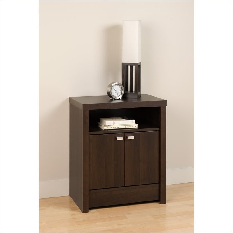 Series 9 Designer 2 Door Tall Nightstand in Espresso EDNH05021