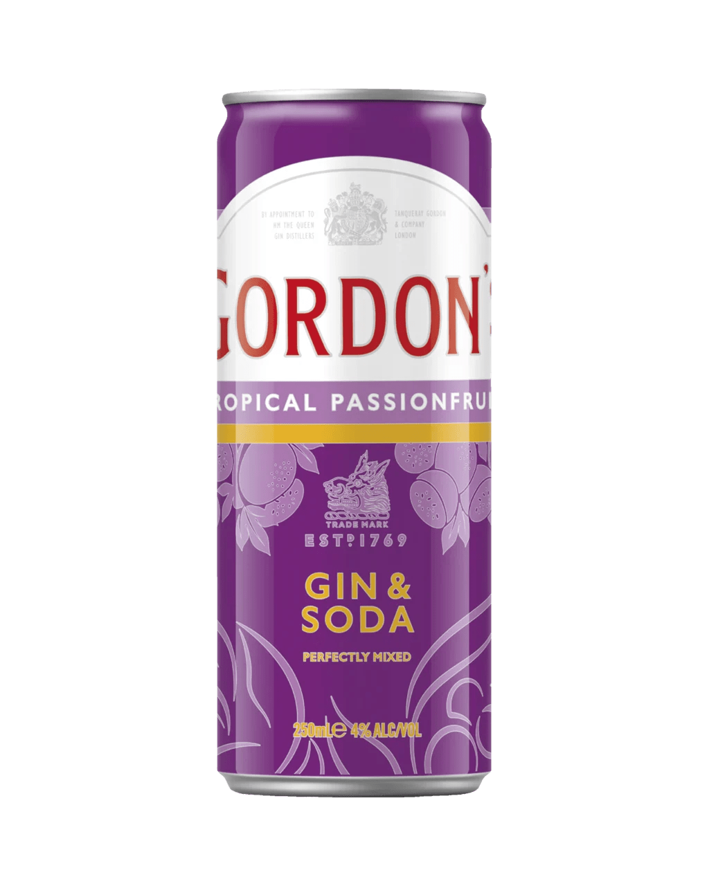 Buy Gordon's Tropical Passionfruit Gin & Soda Can 250ml Online (Lowest