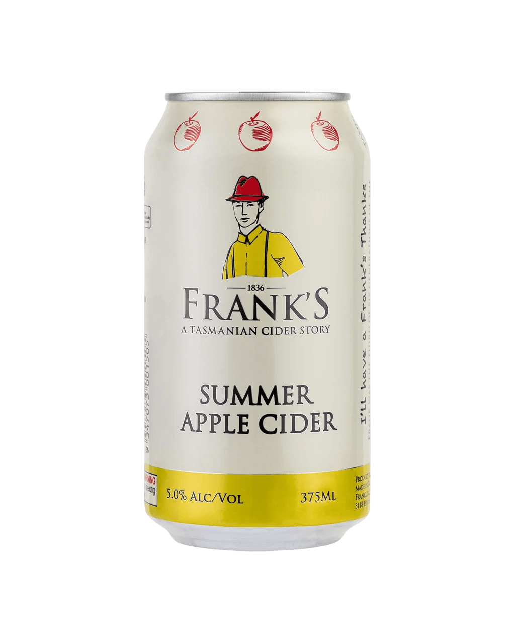 Buy Frank's Summer Apple Cider Can 375ml Online (Lowest Price Guarantee) Best Deals + Sameday