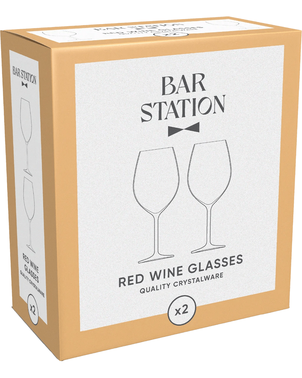 Bar Station Platinum Red Wine Glasses 2 Pack Boozy