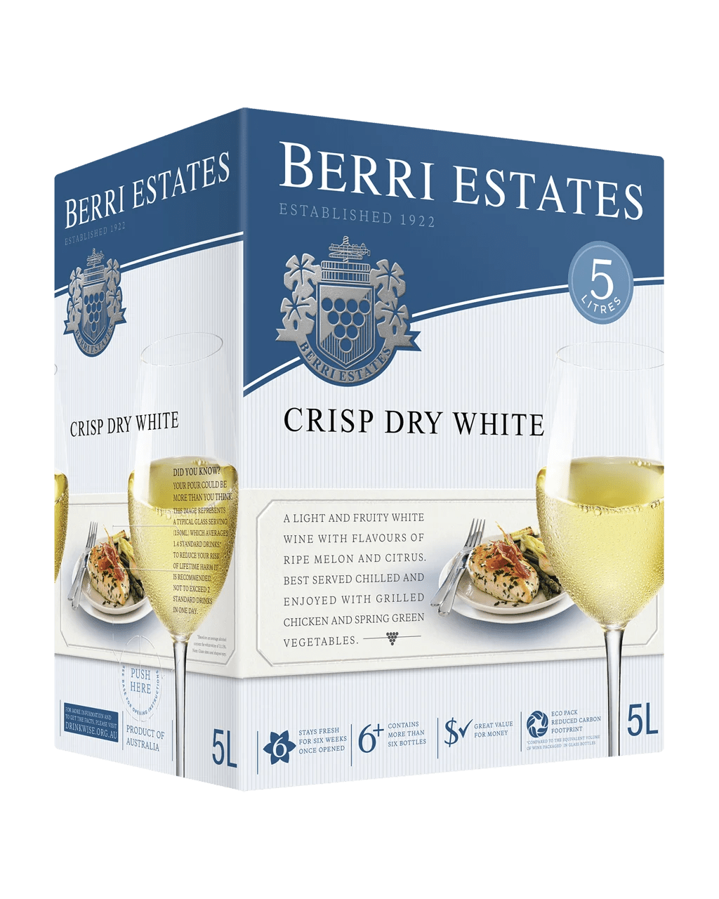 Buy Berri Estates Crisp Dry White Cask 5l Online (Lowest Price
