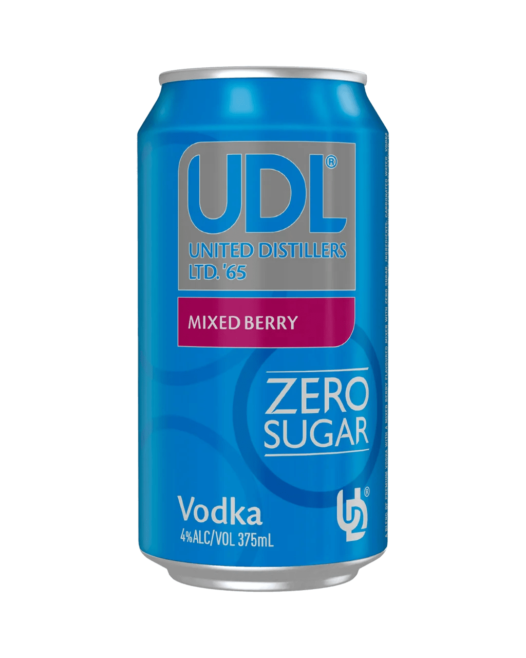 Buy Udl Zero Sugar Vodka Mixed Berry Cans 375ml Online (Unbeatable