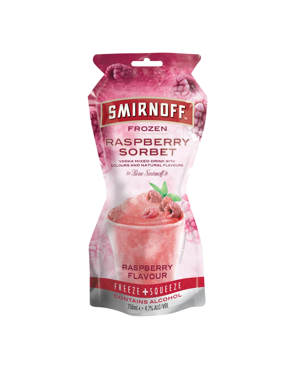 Smirnoff Frozen Raspberry Sorbet Pouch Raspberry