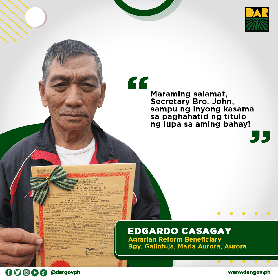 Ang DARtoDoor na pamamahagi ng titulo ng lupa ay isinasagawa upang