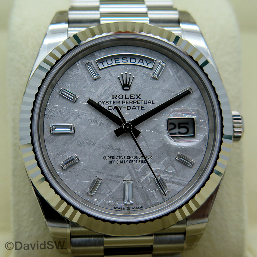 Rolex 228239 Day Date 40 18k White Gold With Meteorite Diamond Dial Davidsw