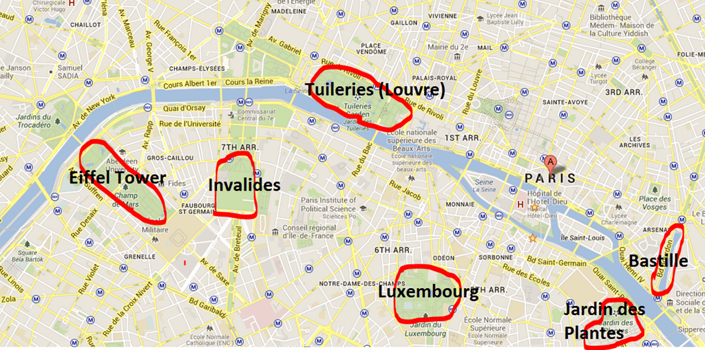 Where Is The Eiffel Tower In Paris Map