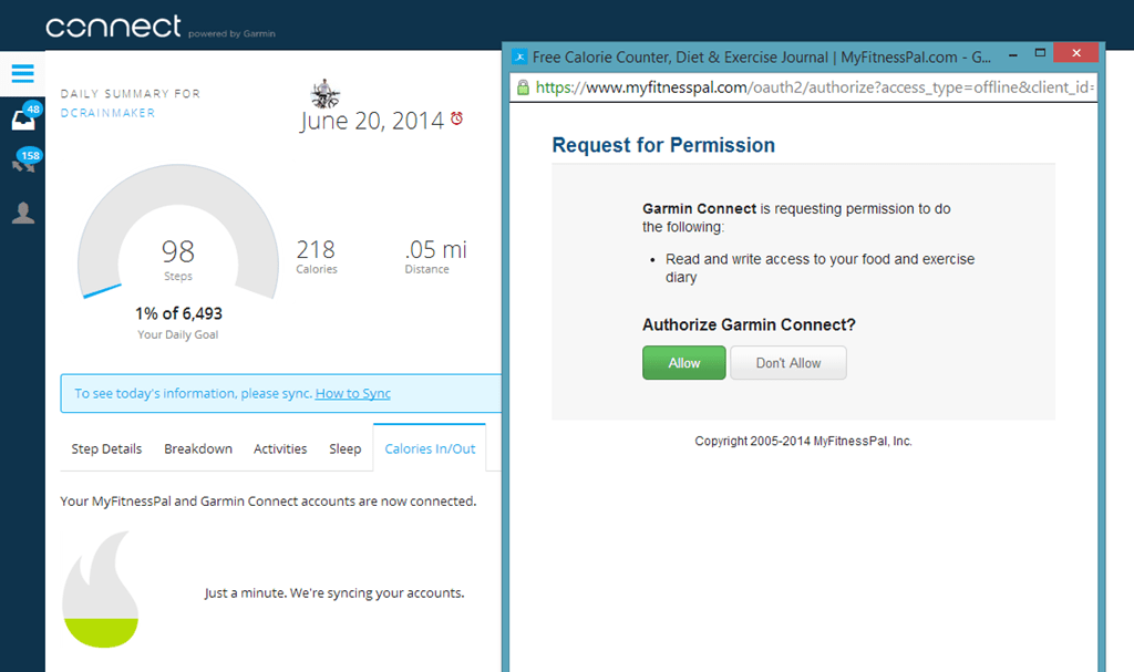 Garmin Vivofit Connect To My Fitness Pal FitnessRetro