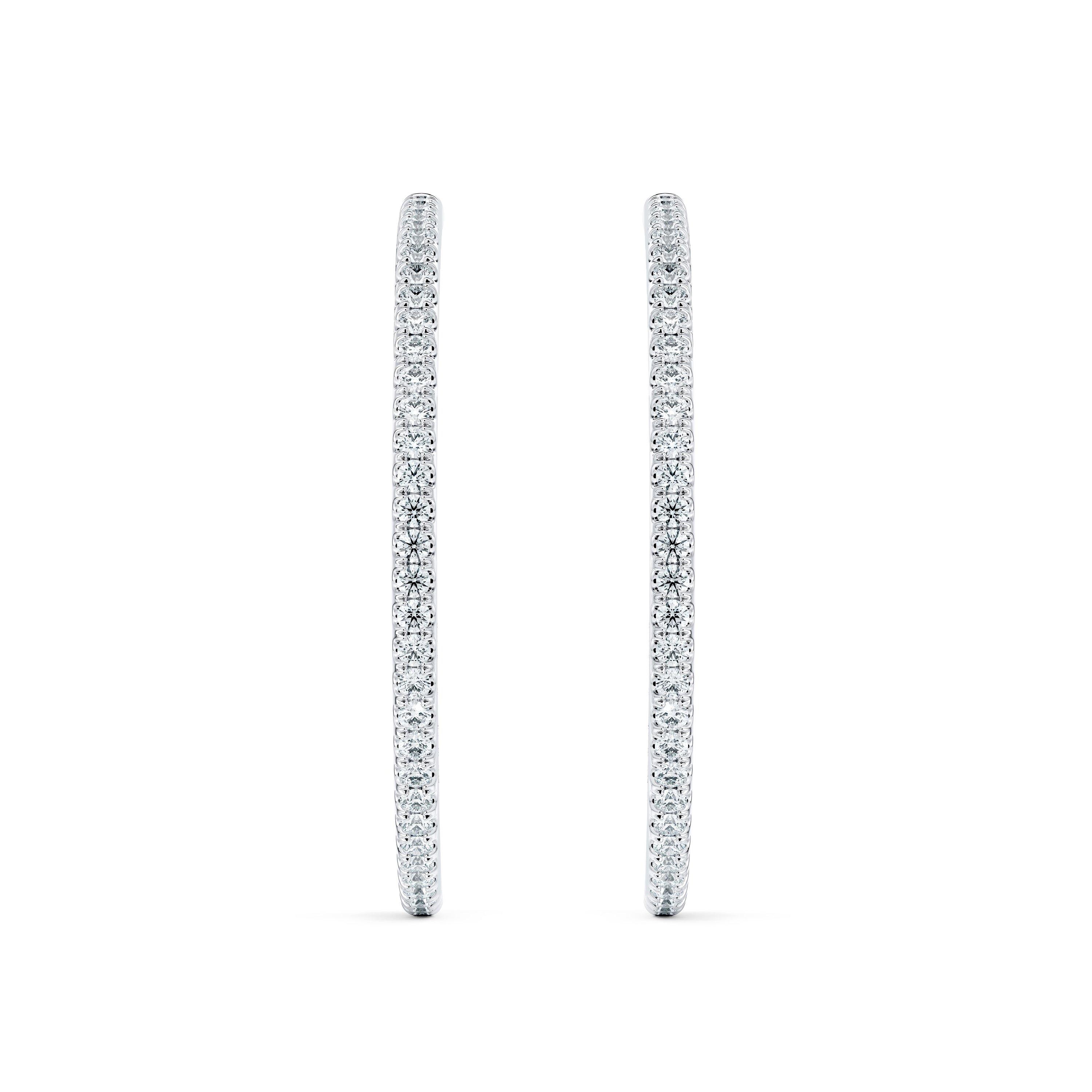 DB Classic hoop earrings in white gold De Beers UK