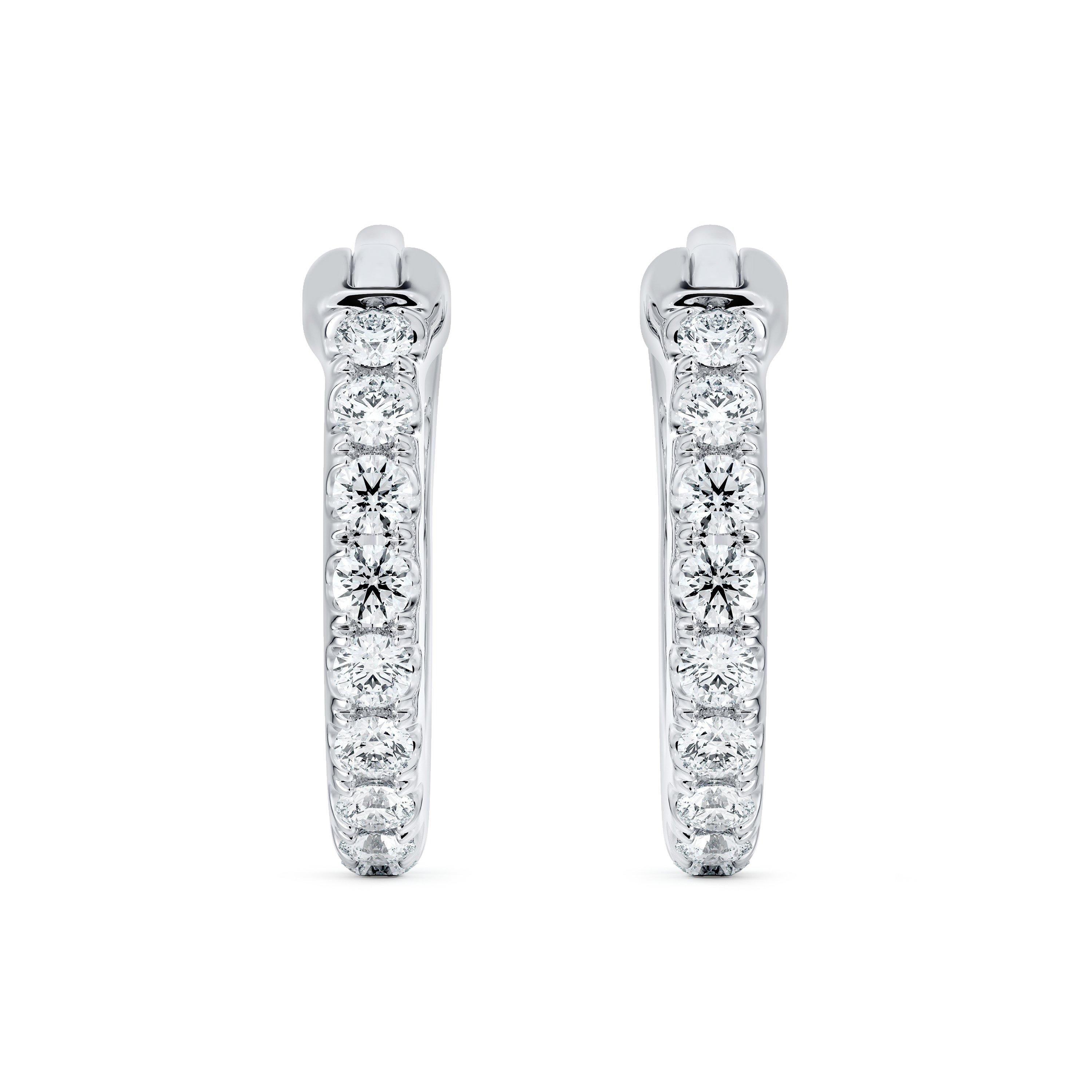 DB Classic hoop earrings in white gold De Beers US
