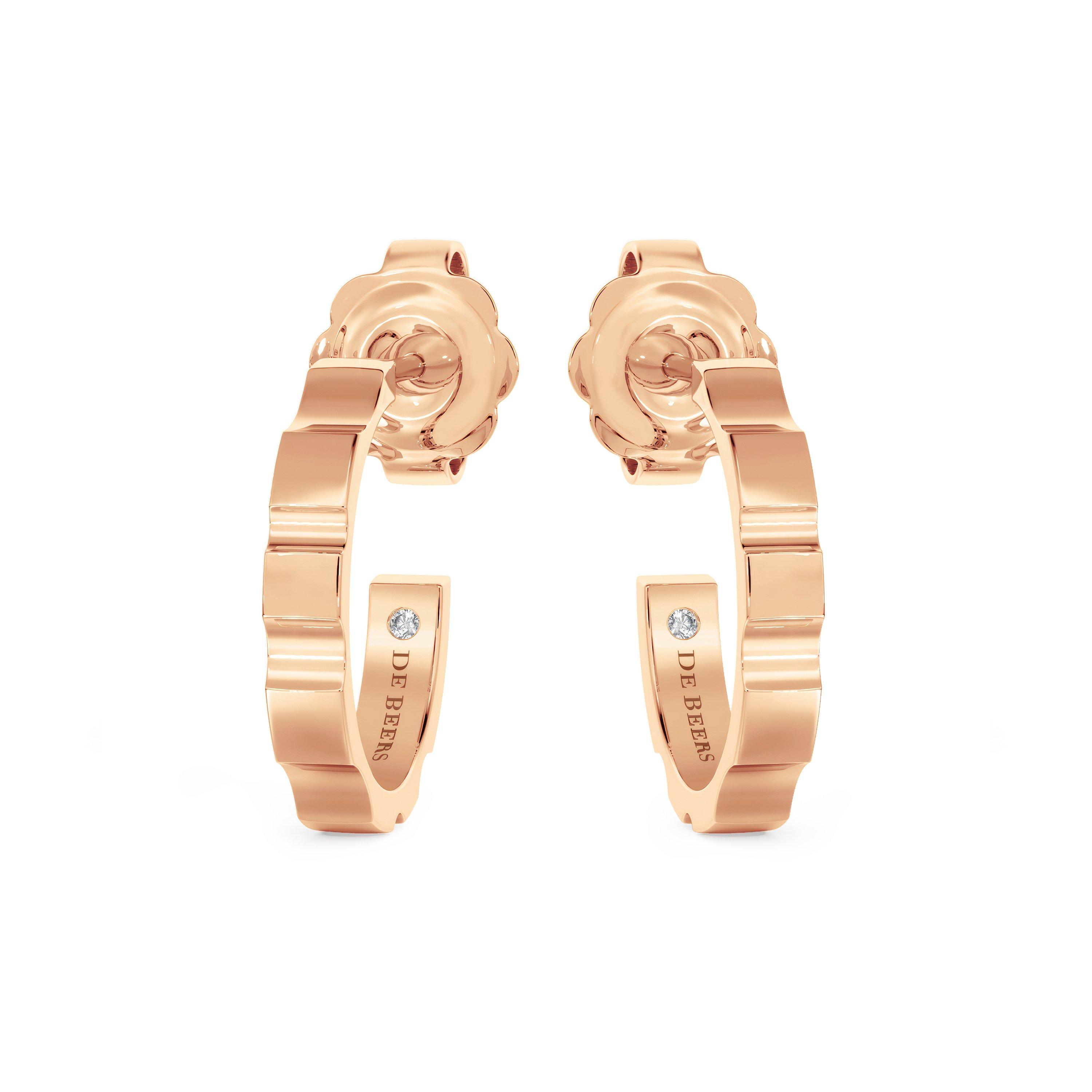 De Beers RVL Hoop Earrings in Rose Gold De Beers US