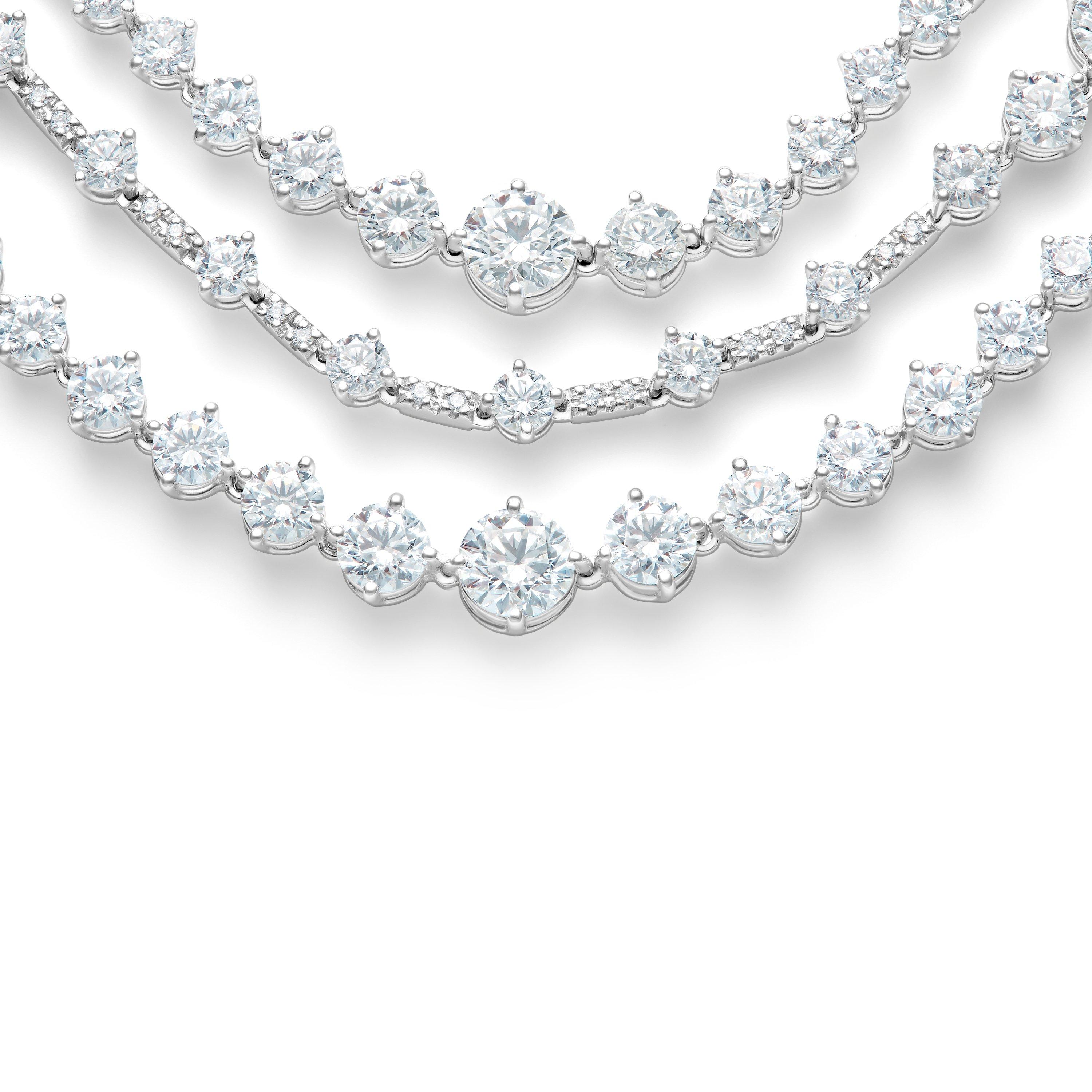 Arpeggia three line necklace in white gold De Beers CA