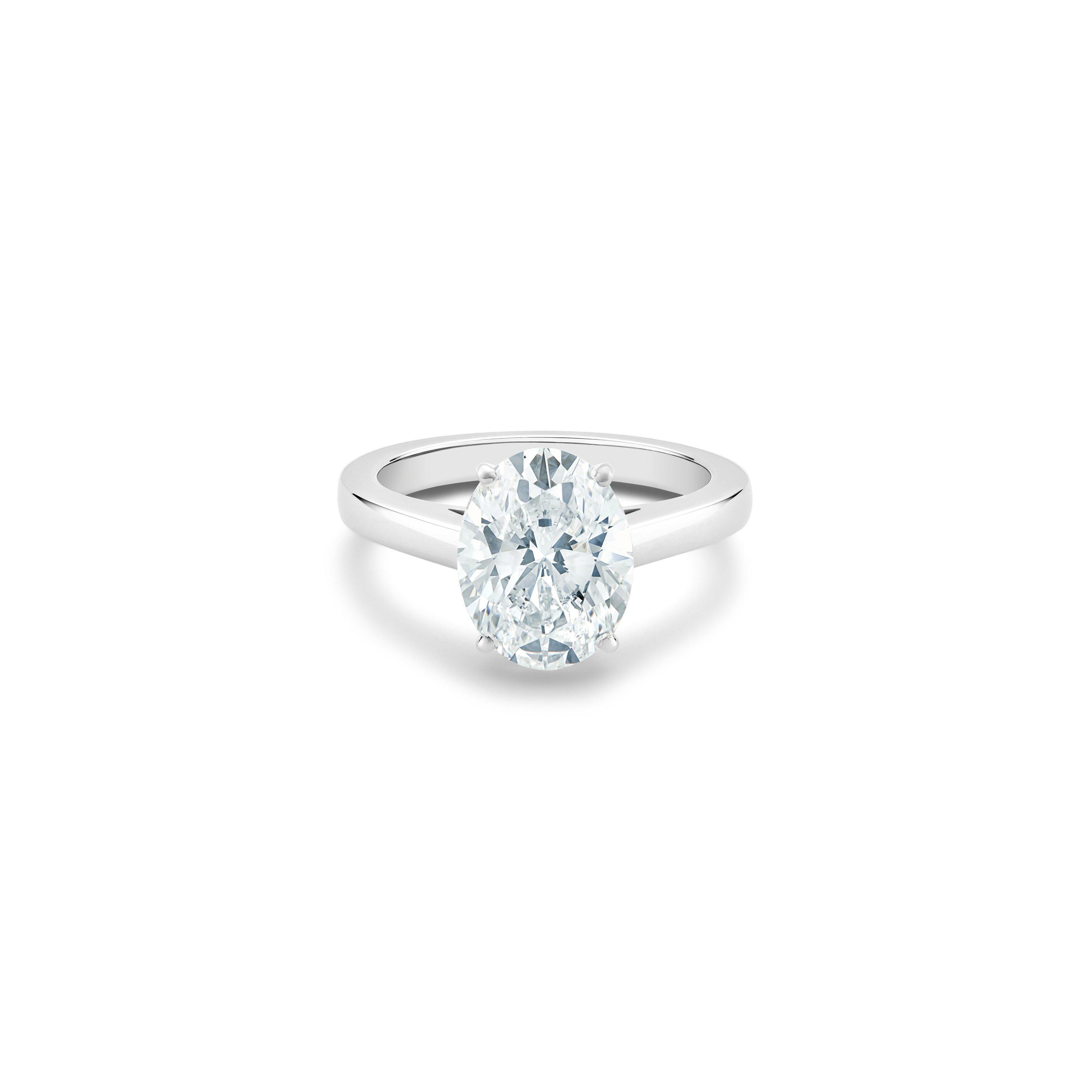 DB Classic Large OvalShaped Diamond Ring in Platinum De Beers UK