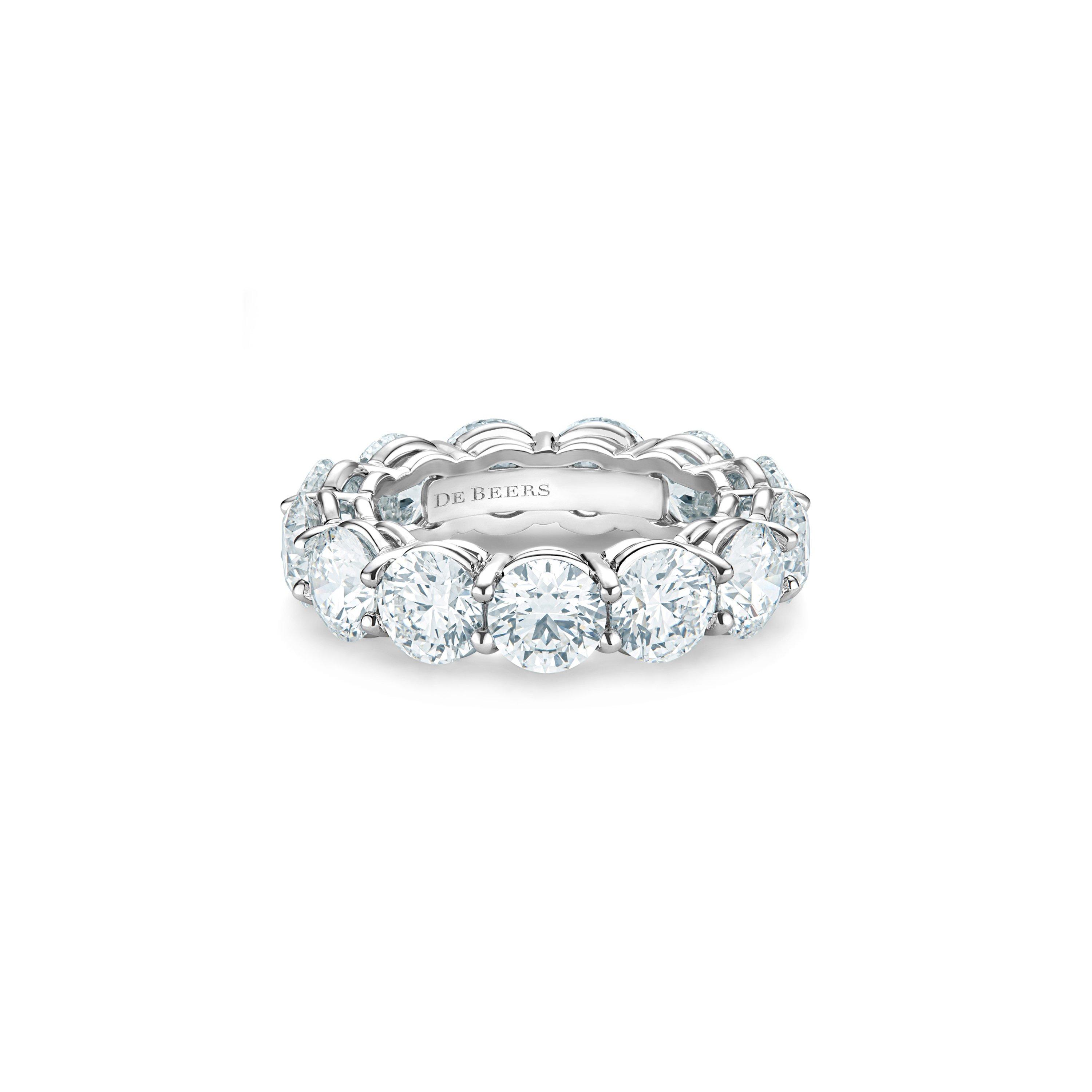 DB Classic eternity band in platinum De Beers US