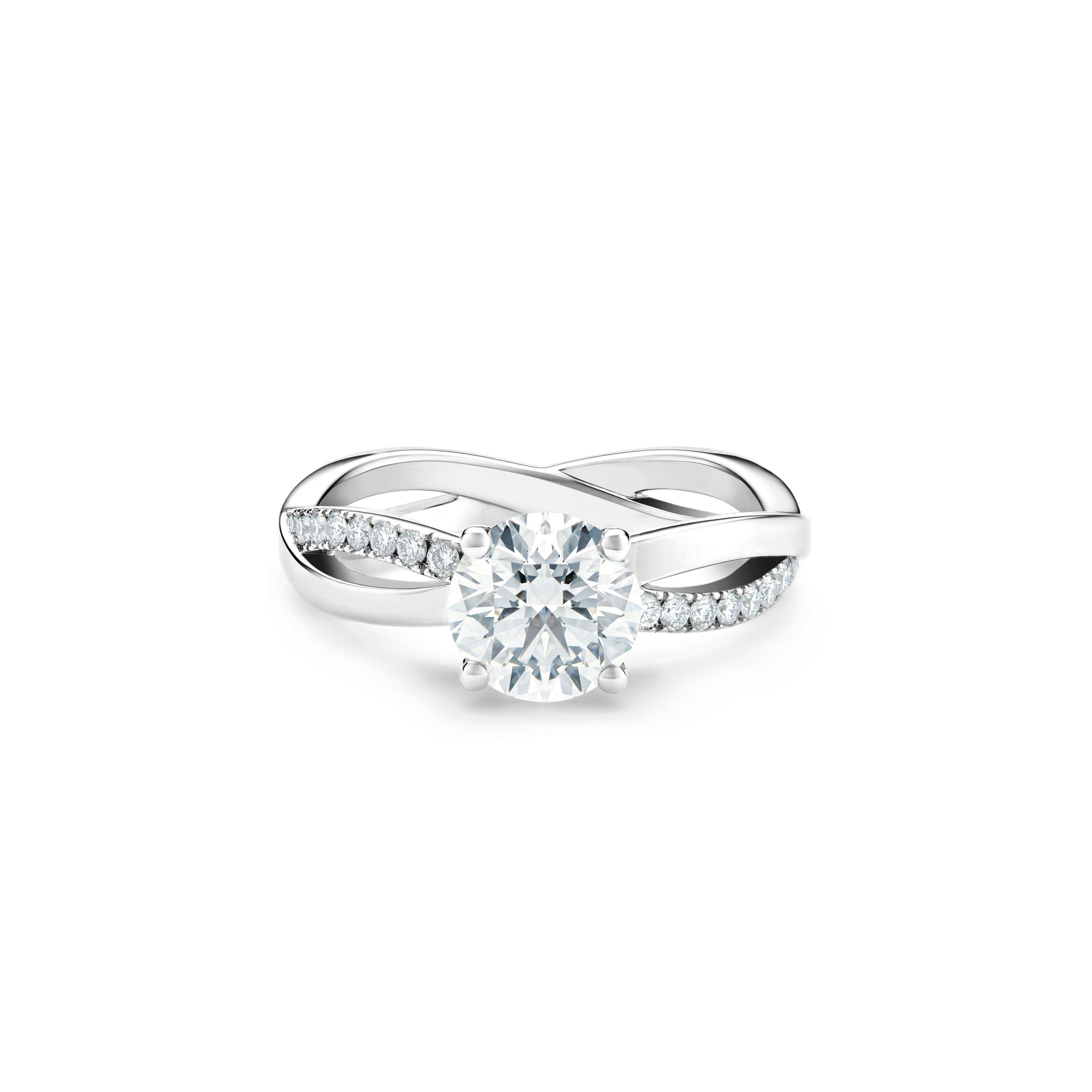 Infinity round brilliant diamond ring De Beers UK