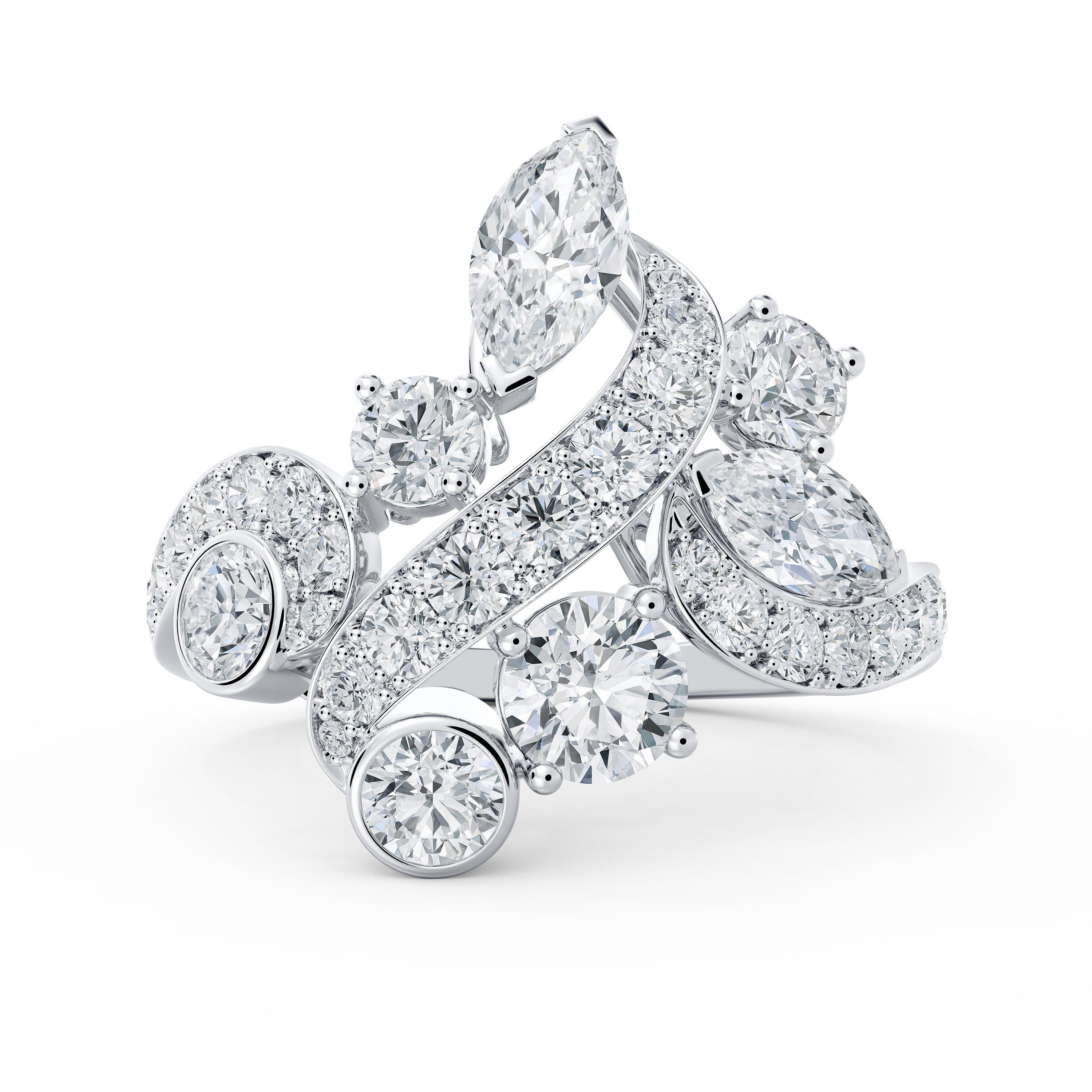 Adonis Rose cluster ring in white gold De Beers UK