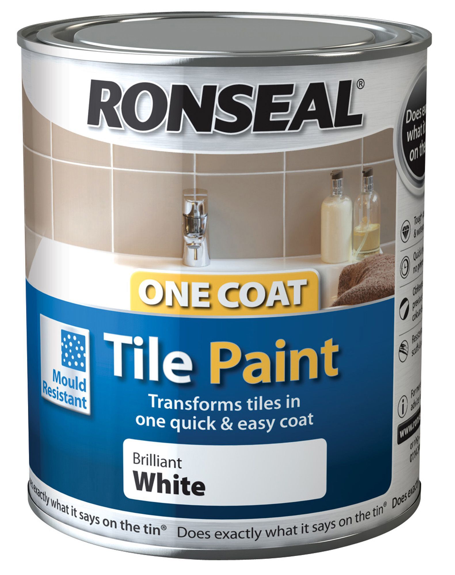 Ronseal Tile paints White Gloss Tile paint 0.75L DIY at B&Q