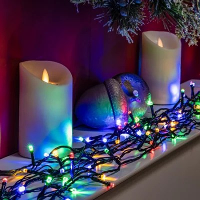 120 MultiColoured LED MultiFunction Christmas String Lights with