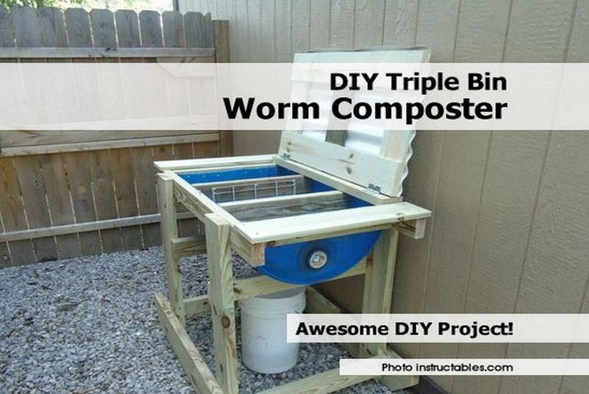 DIY Triple Bin Worm Composter