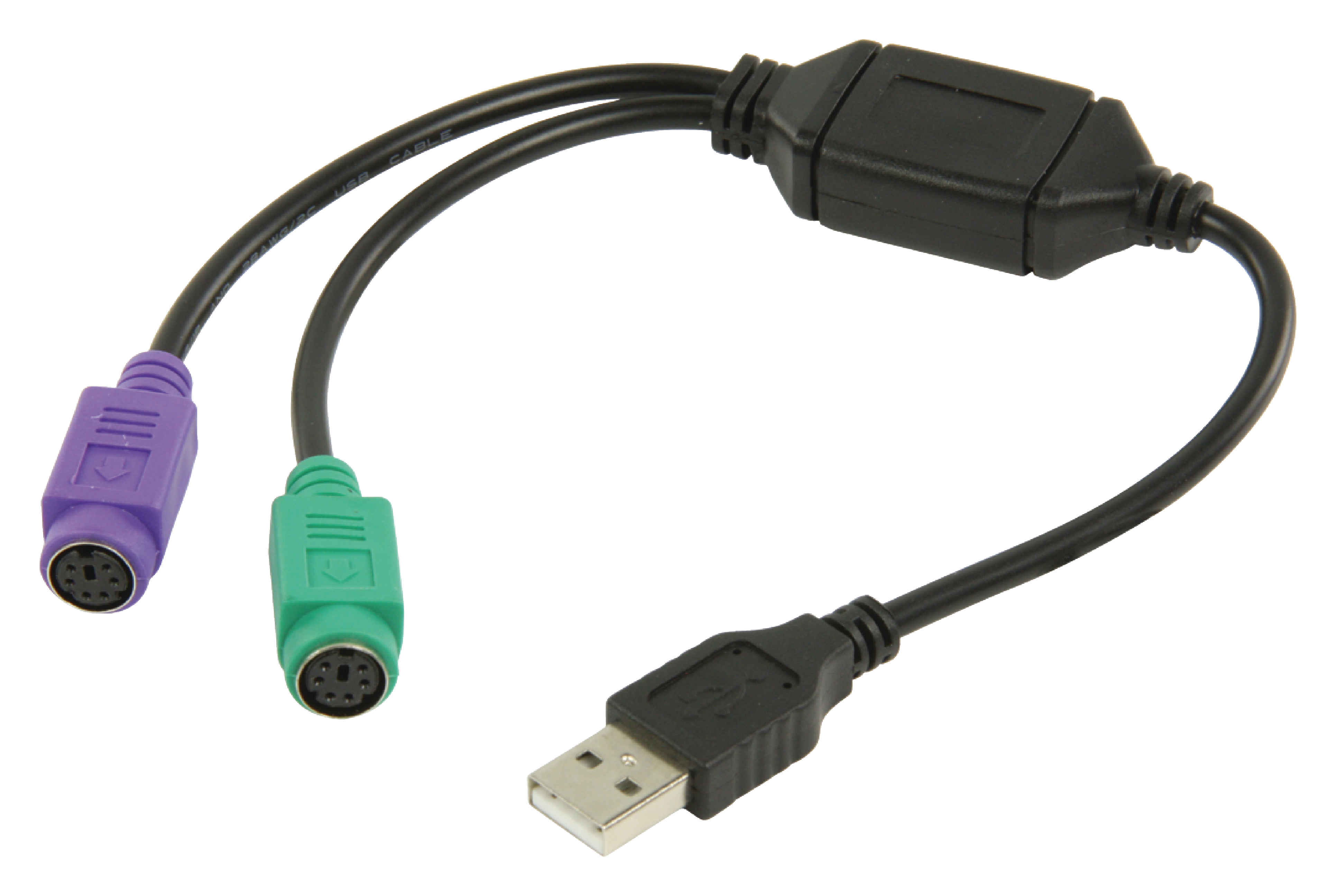 Cable USB 2.0 A macho 2x PS/2 hembra de 0.30 m DJMania