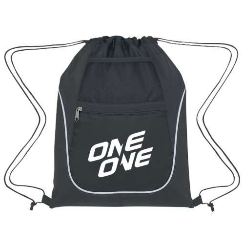 Custom Polyester Drawstring Sports Pack With Dual Pockets