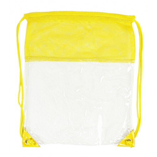 Custom Clear Vinyl/Mesh Drawstring Backpacks