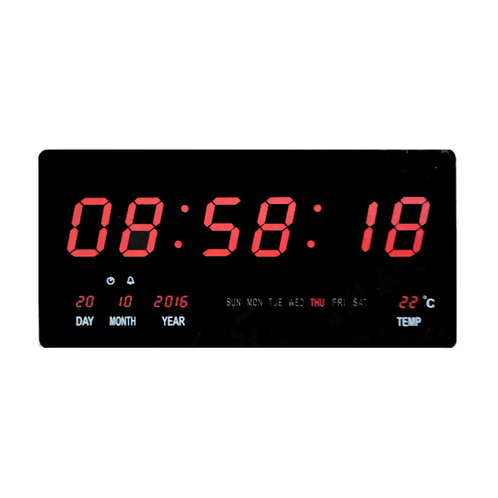 Xy3615 Digital Large Led Display Wall Clock Black and Red