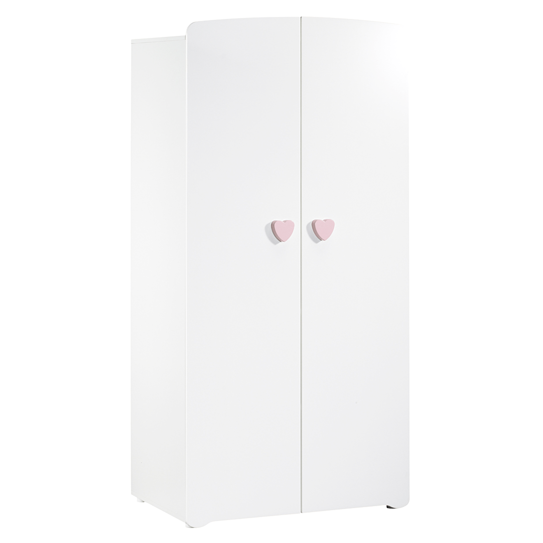 Armoire chambre bébé 2 portes Boutons c?ur rose Maison et Loisirs E