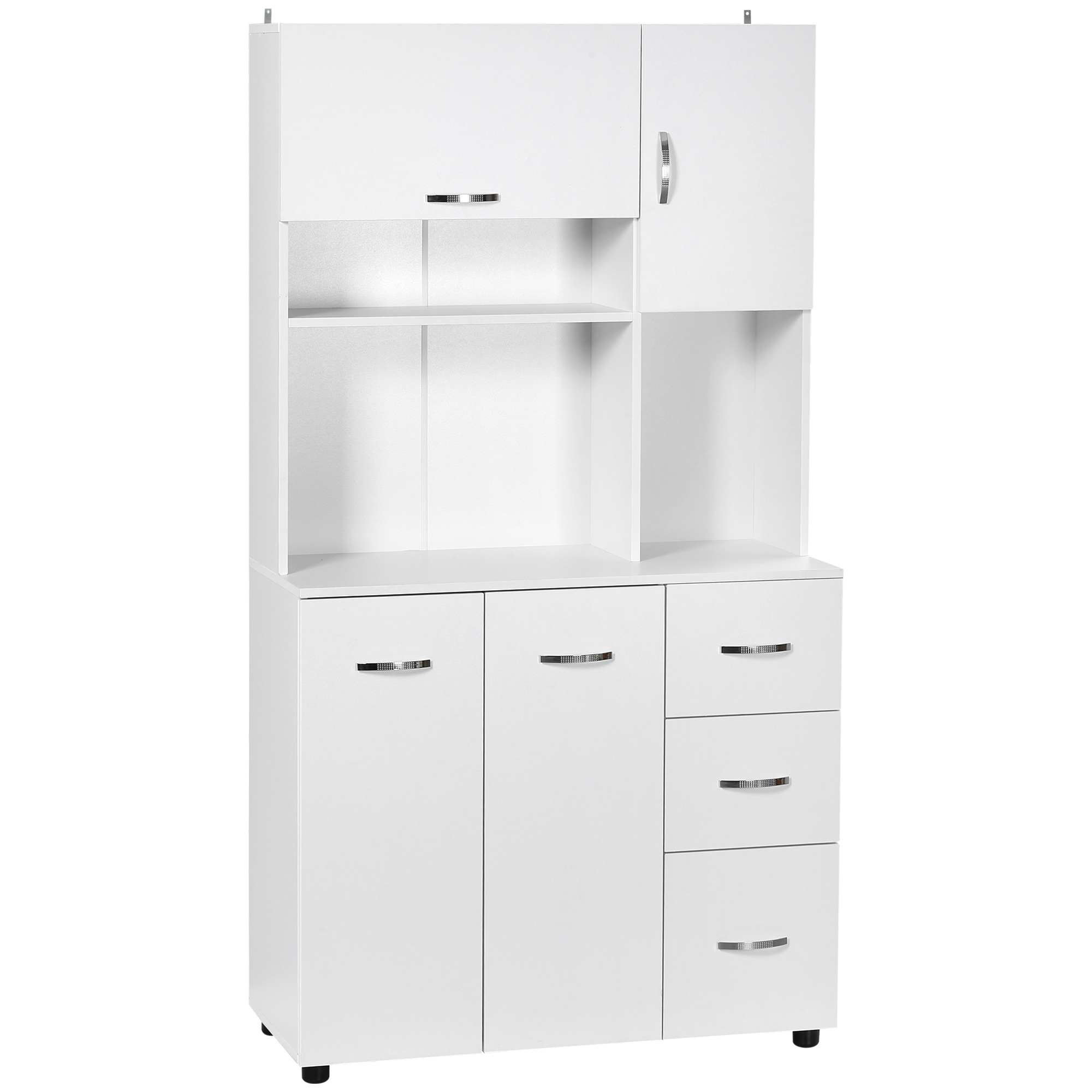 Armoire de cuisine multirangement 4 portes 3 tiroirs étagère + grand