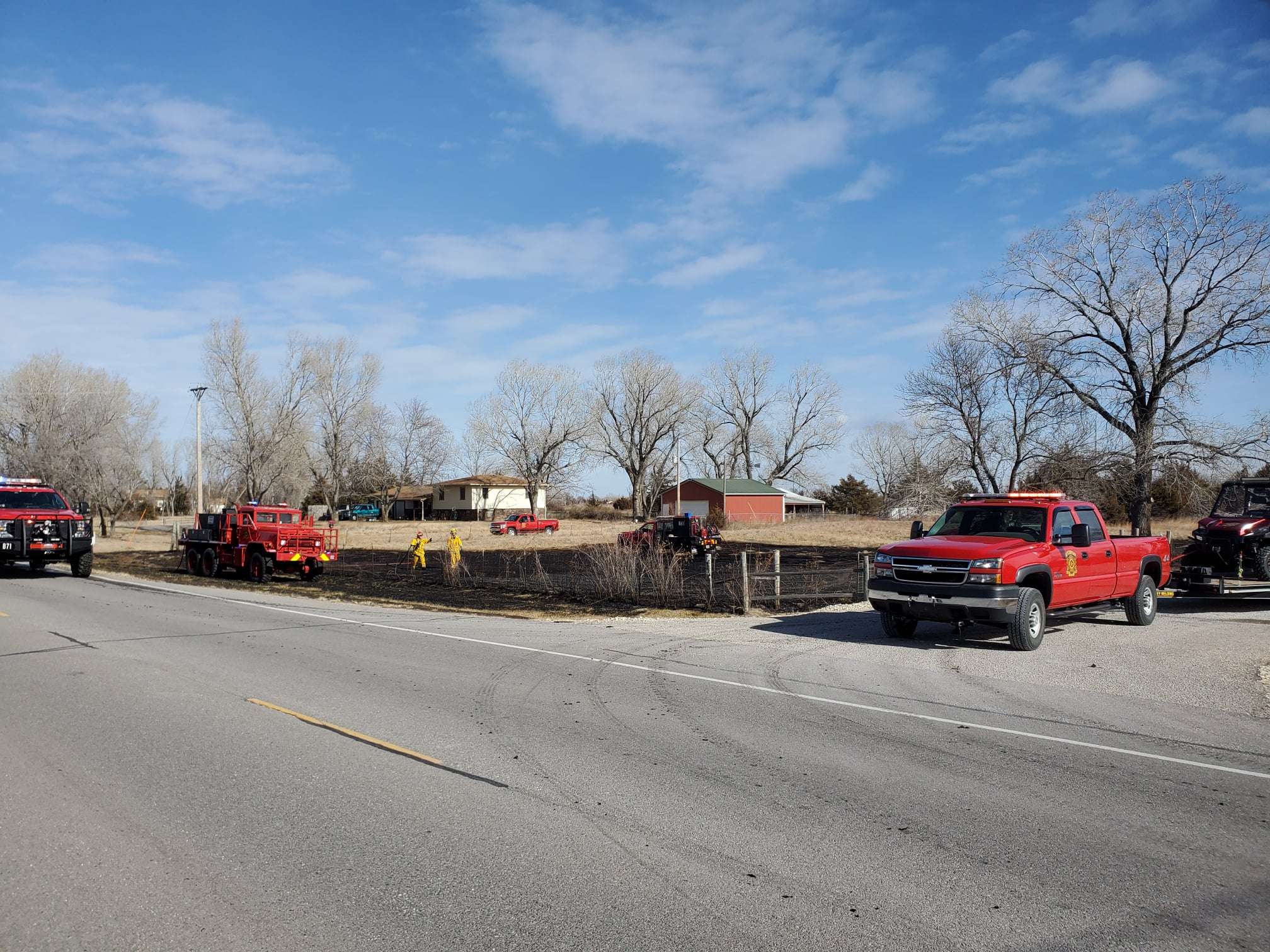 Fire crews control blaze north of Hutchinson