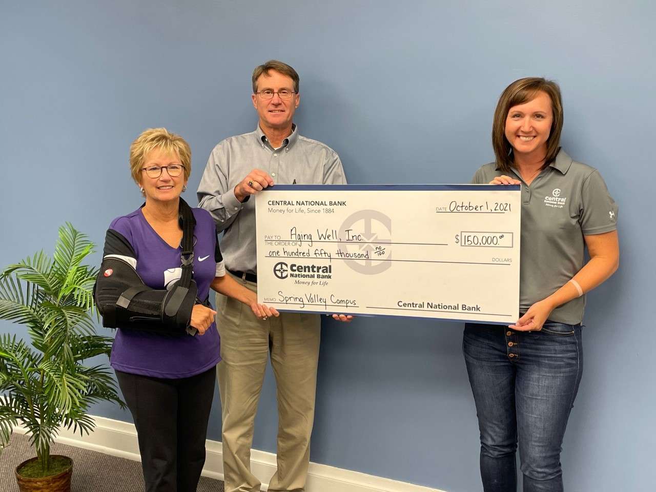 Central National Bank Donates 150,000 to Aging Well Project