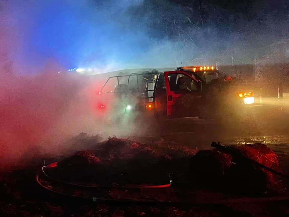 Rushville Volunteer Fire Department battle late night fire