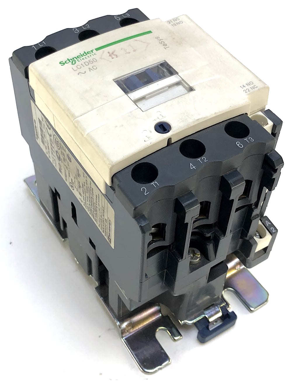 Schneider Electric LC1D50 600 Vac Din Rail Mount Contactor