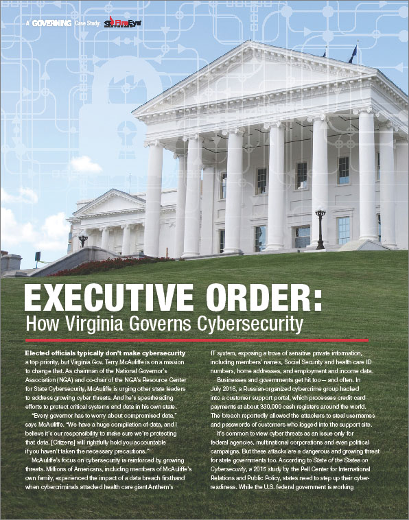 Executive Order How Virginia Governs Cybersecurity