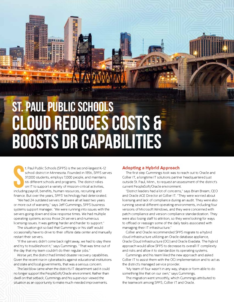 St. Paul Public Schools Cloud Reduces Costs & Boosts DR Capabilities