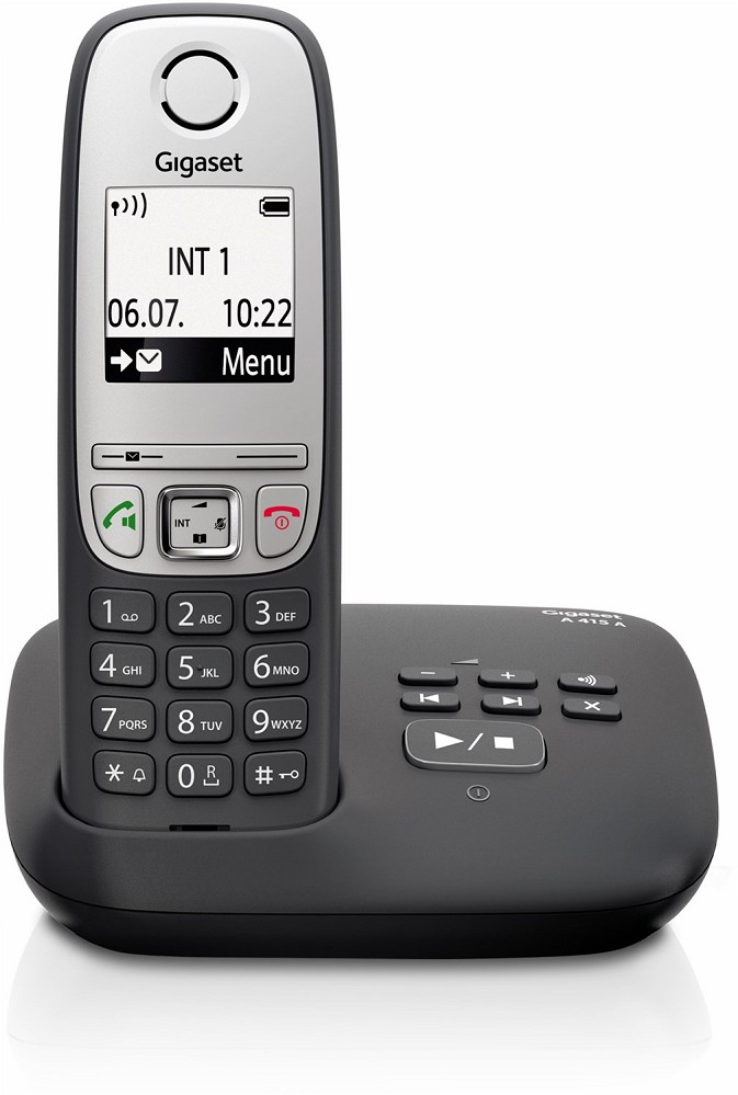 Gigaset Schnurloses Telefon + AB A 415 A schwarz eBay