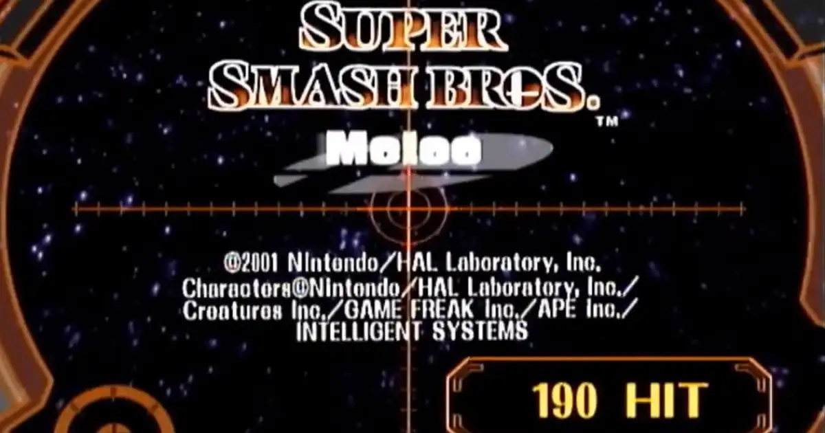 A perfect 190 score in Super Smash Bros. Melee's credits section was