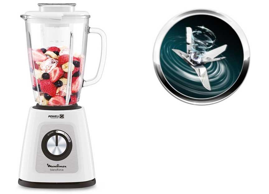 Moulinex Blender Blend Force, Glass Jar, 700W, Capacity 1.75L,White