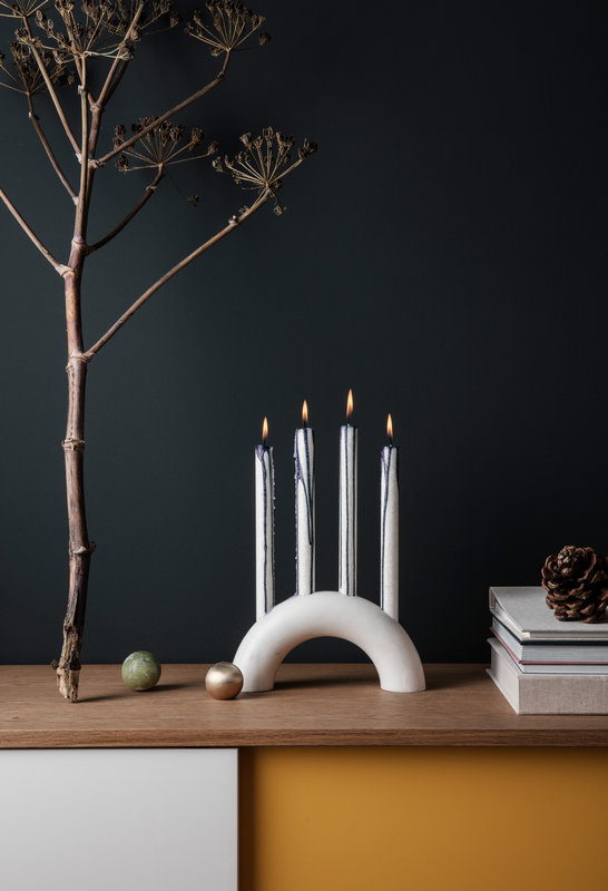 Ferm Living Bow candle holder, white Finnish Design Shop