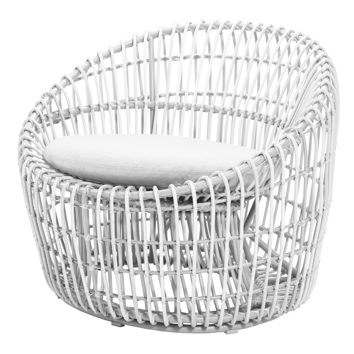 Caneline Nest round chair, white Preused design Franckly