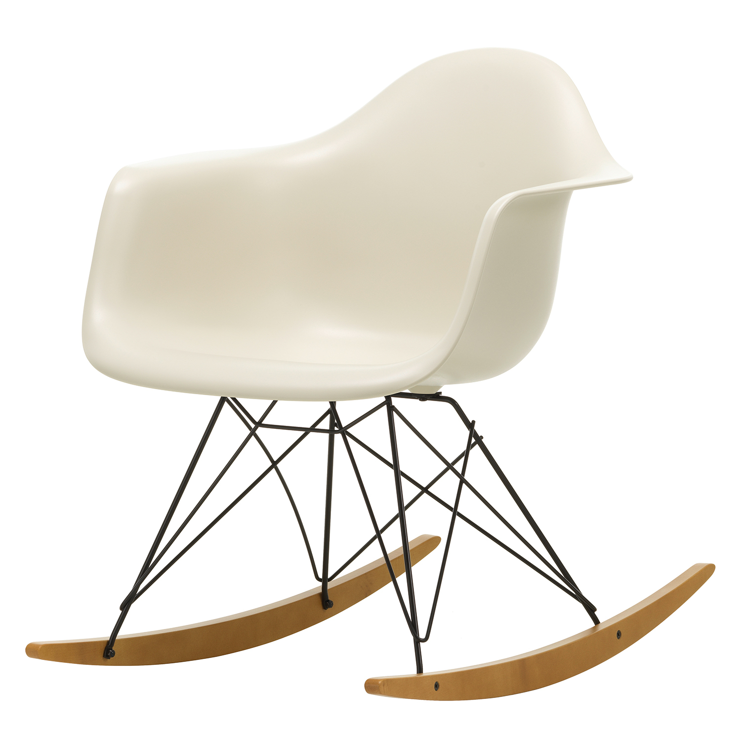 Vitra Eames RAR rocking chair, pebble RE basic dark maple Finnish