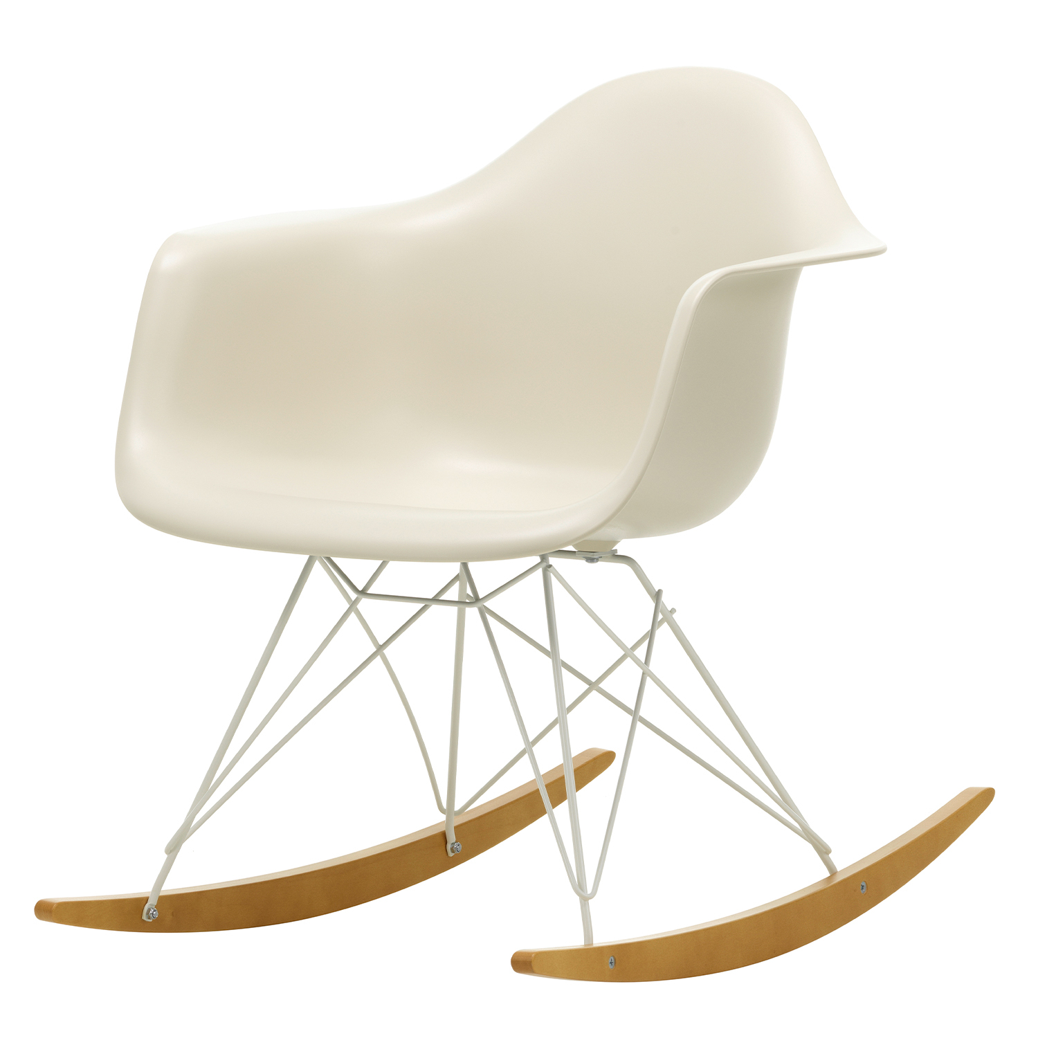 Vitra Eames RAR rocking chair, pebble white maple Preused design